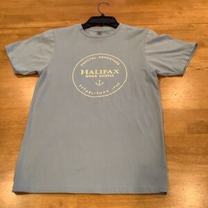 Milltex Blue T-shirt Nova Scotia Size Small Short Sleeves 100% Combed Cotton